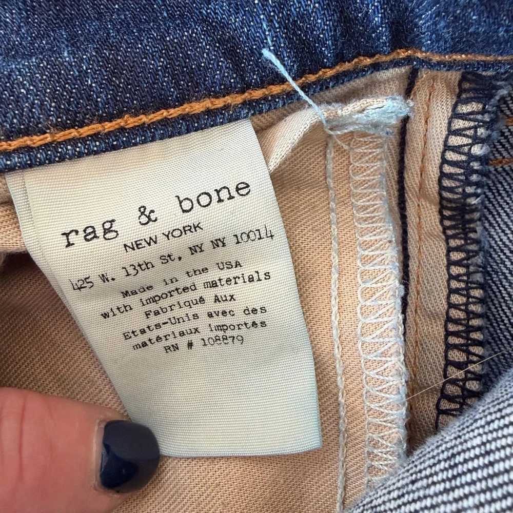 Rag & Bone The Dre Jeans slim boyfriend size 28 dark faded color The Pike - Picture 4 of 13